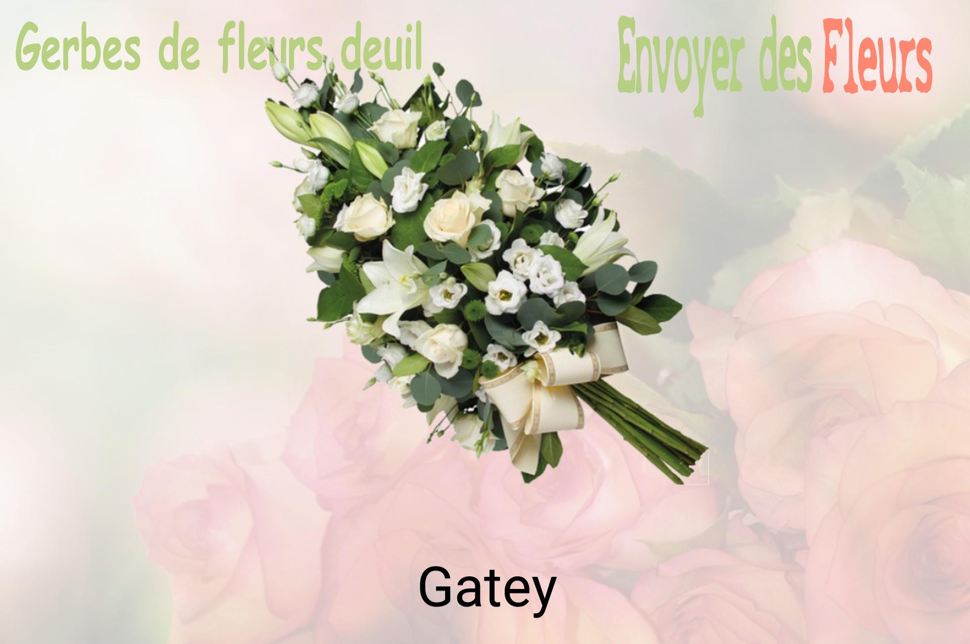 Gerbe de fleurs de deuil livrée à Gatey